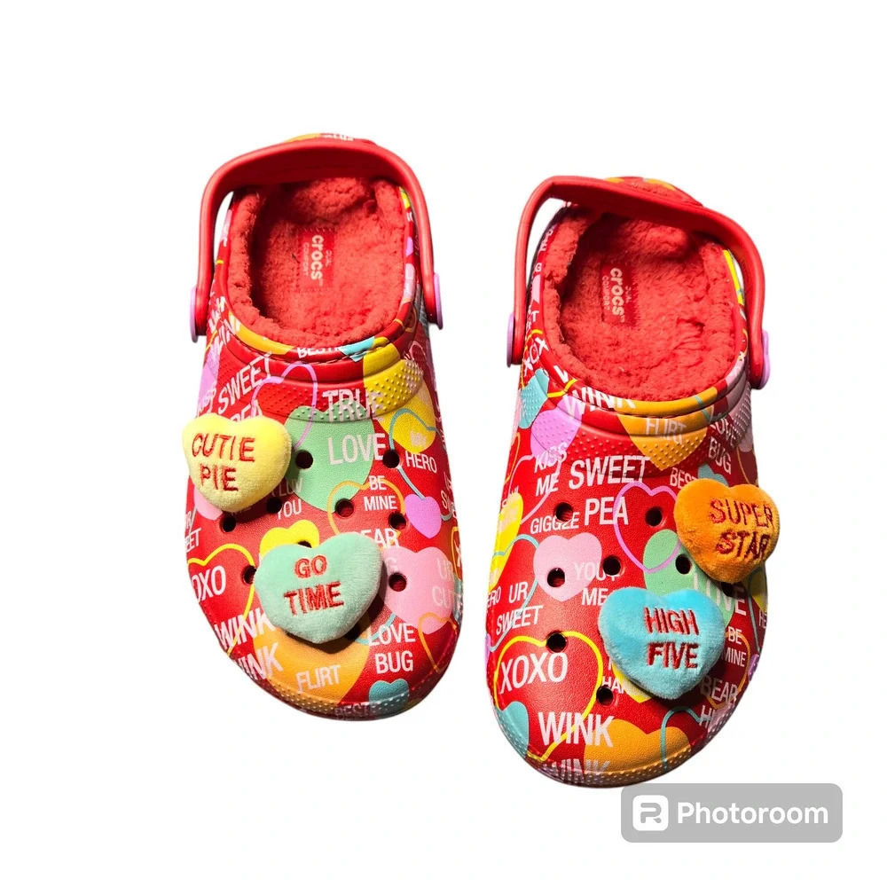 Crocs Classic Lined Sweethearts Clogs Big Kids Size 4